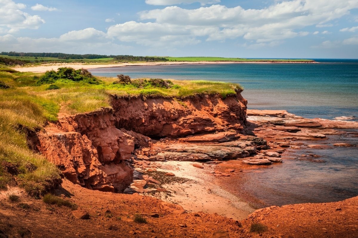 Red cliffs in Prince Edward Island