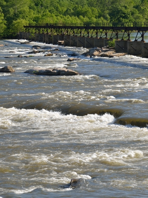 River rapids on the James River, Richmond