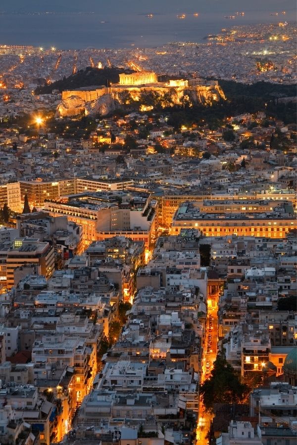 Athens at night