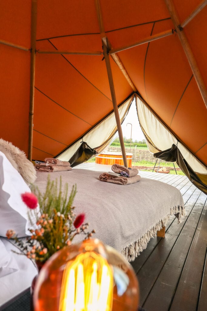 Glamping in the Cotswolds - our tipi at Wild Carrot