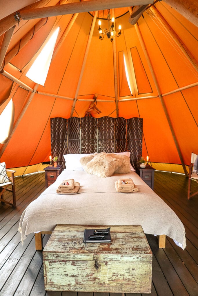 Glamping in the Cotswolds - our tipi at Wild Carrot