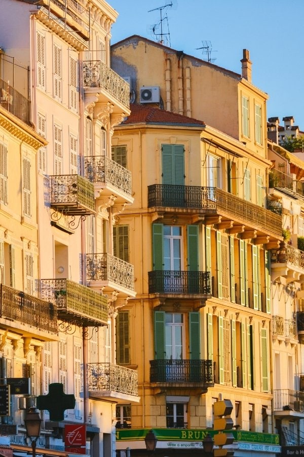 Pretty buildings in Cannes, France