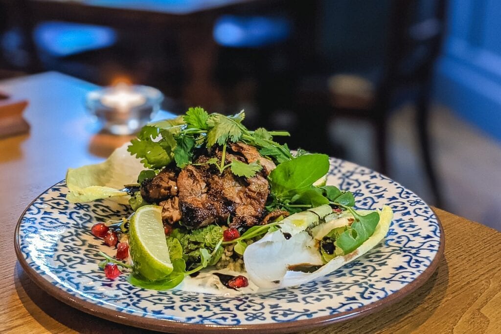 Lamb salad at High Force Hotel