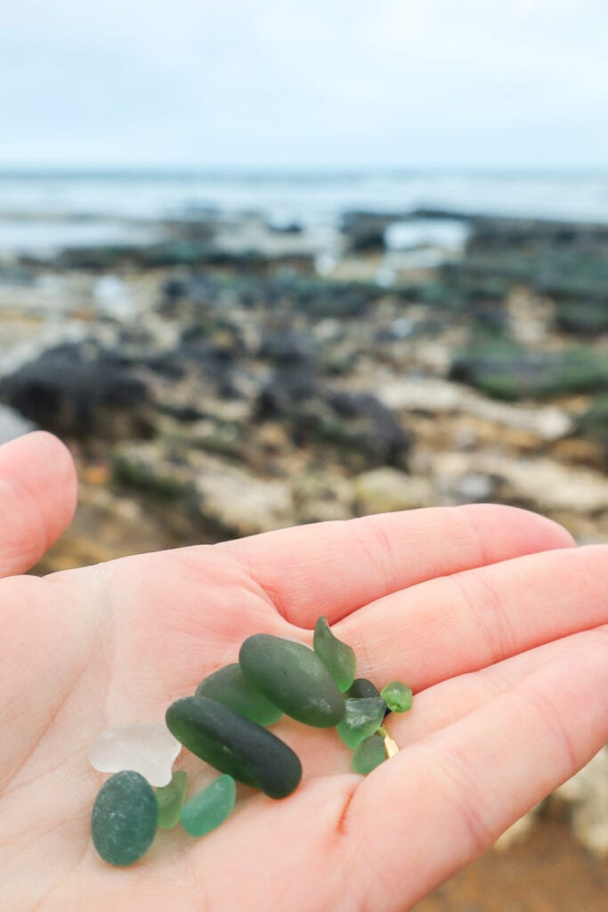 Sea glass on Seaham Beach, Durham