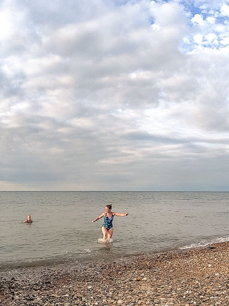 Swimming in the sea