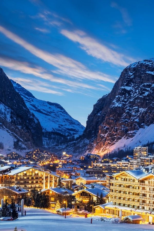 French ski resort in winter