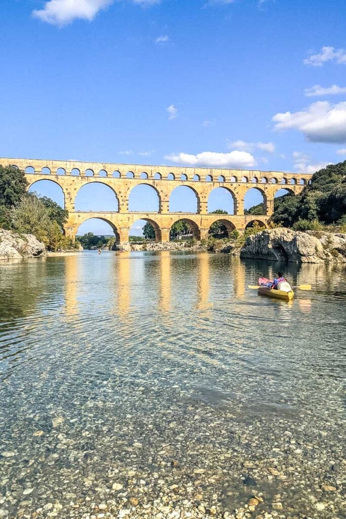 Kayaking under Pont du Gard, France