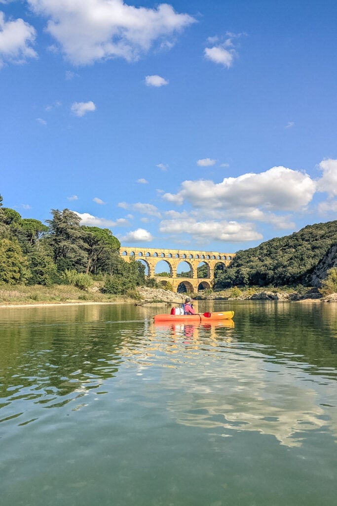 Kayaking under Pont du Gard, France