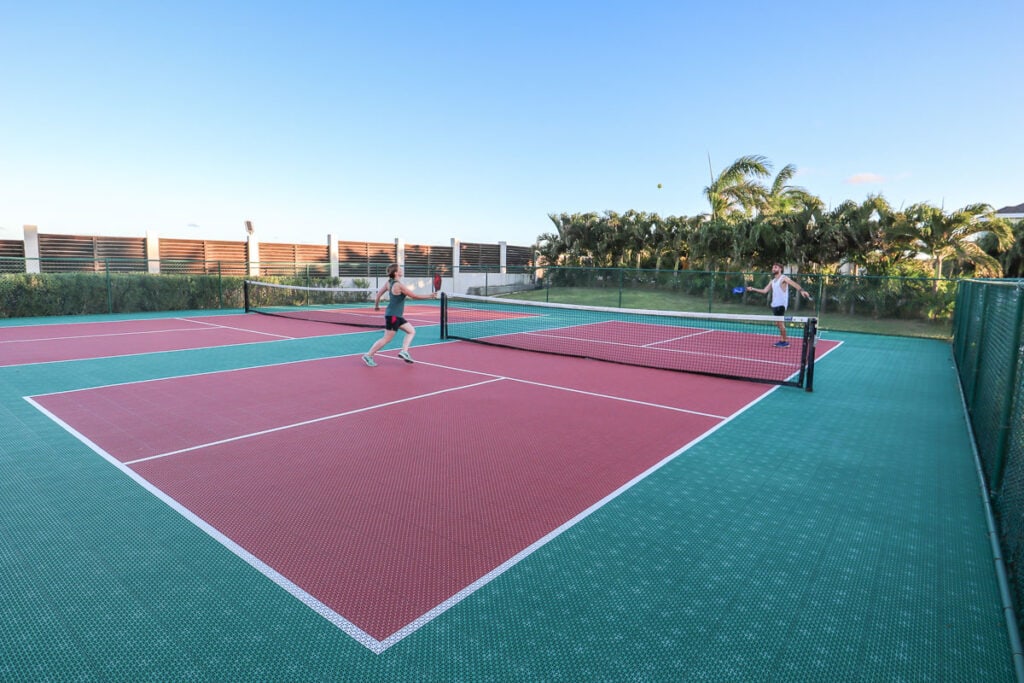 Playing pickleball at Hammock Cove