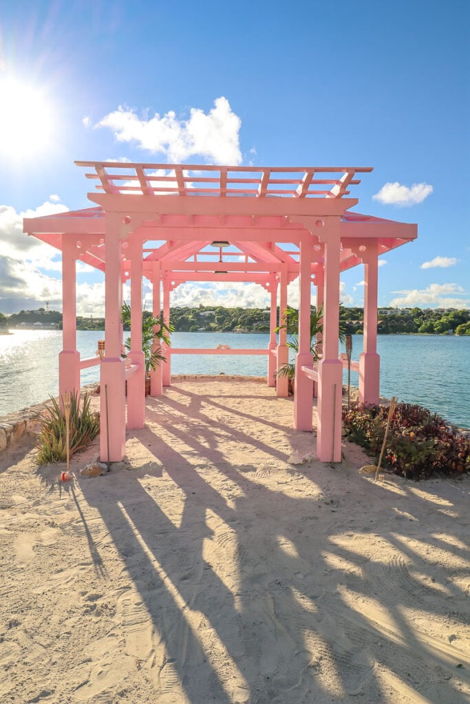 Pink gazebo is ideal for special celebrations