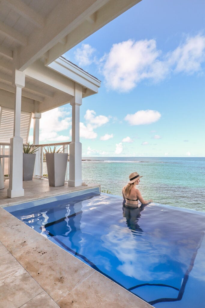 Relaxing in our plunge pool