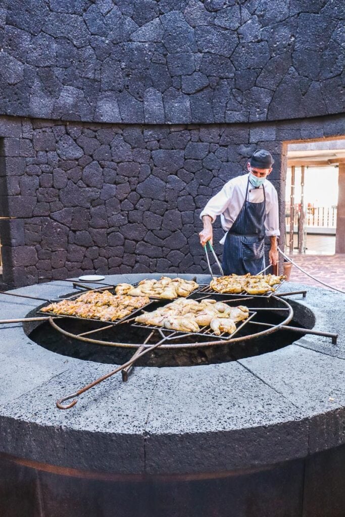 Cooking over the volcano at El Diablo Restaurant