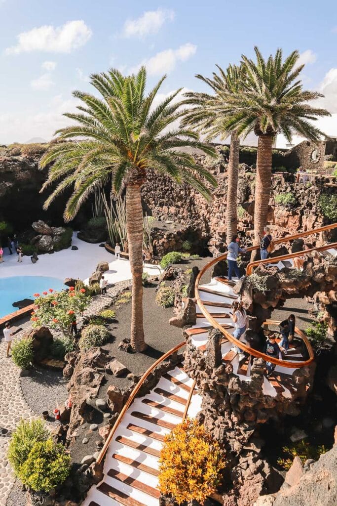 Spiral staircase at Jameos del Agua