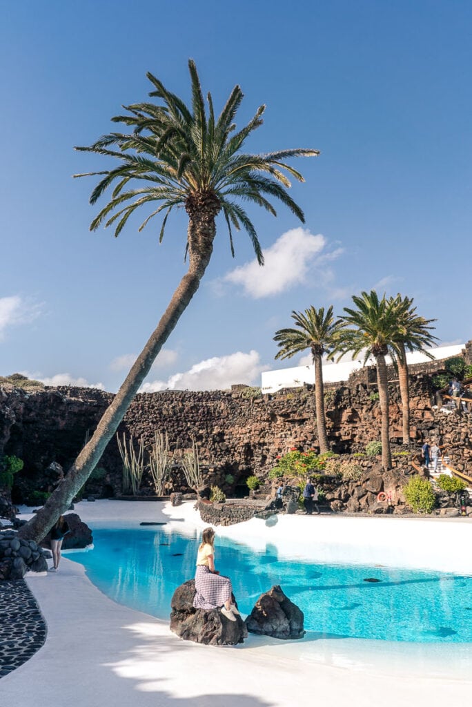 Taking in the view in Jameos del Agua