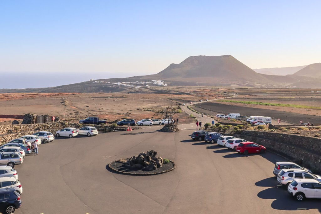 Large car park at Mirador del Rio