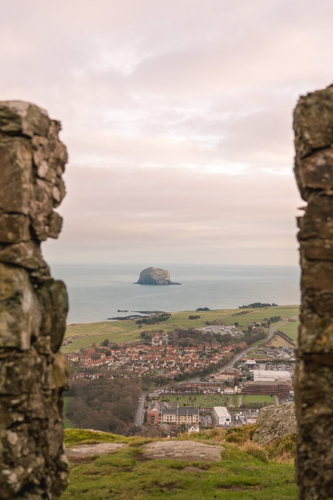 Beautiful view of Bass Rock from North Berwick Law