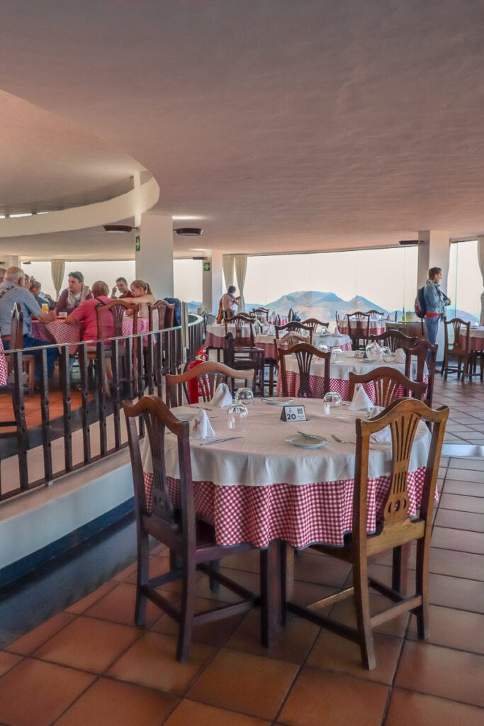 Tables laid at El Diablo Lanzarote