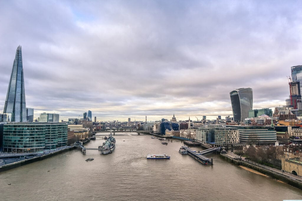 River view from Tower Bridge