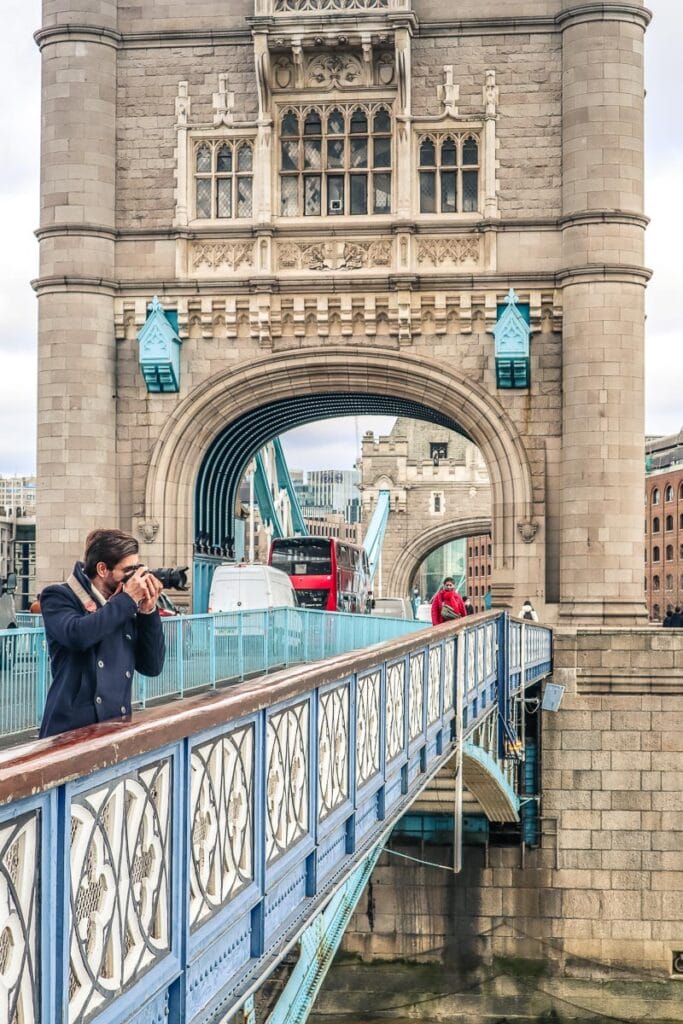 Taking photos in London