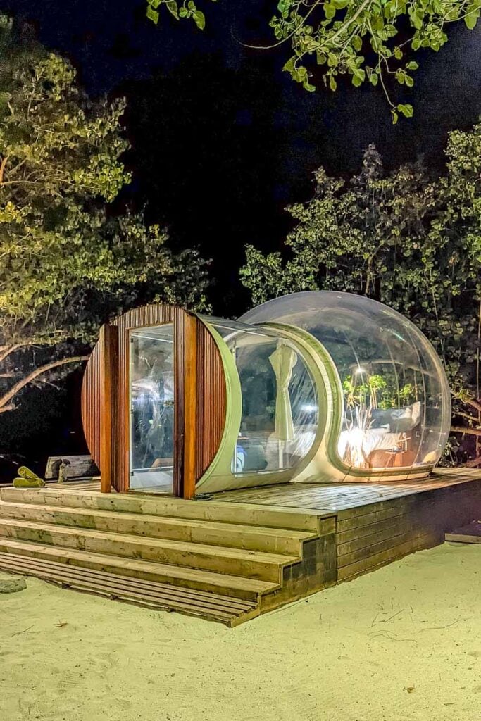 Glamping bubble at Amilla Maldives