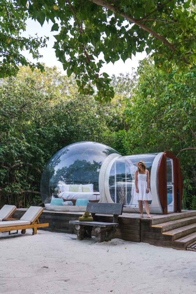 Glamping bubble at Amilla Maldives