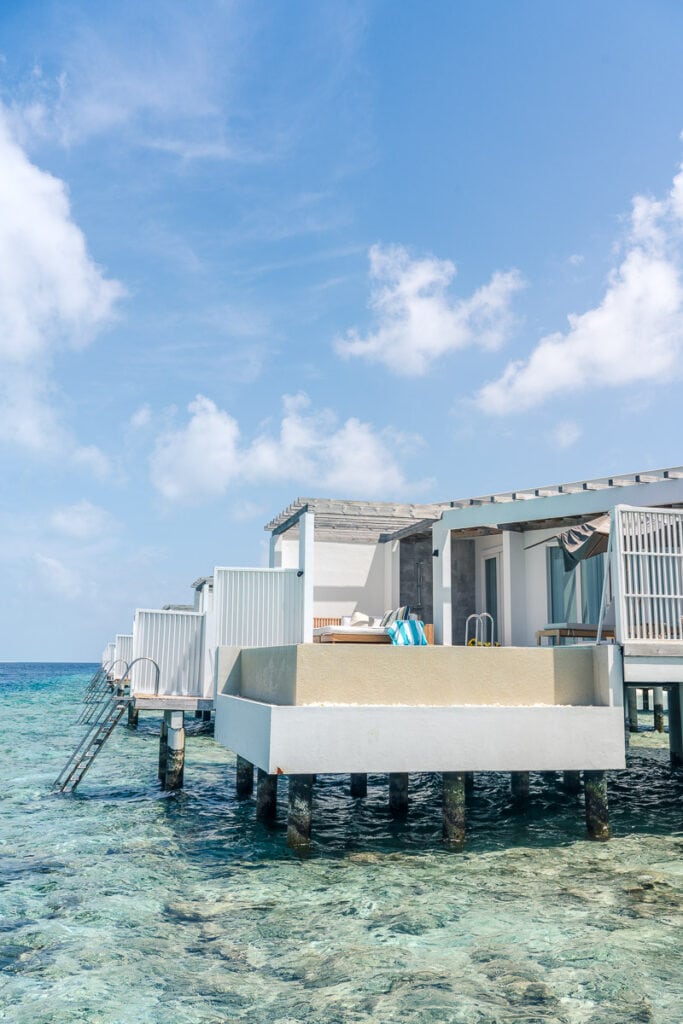 Looking across to the next overwater villa