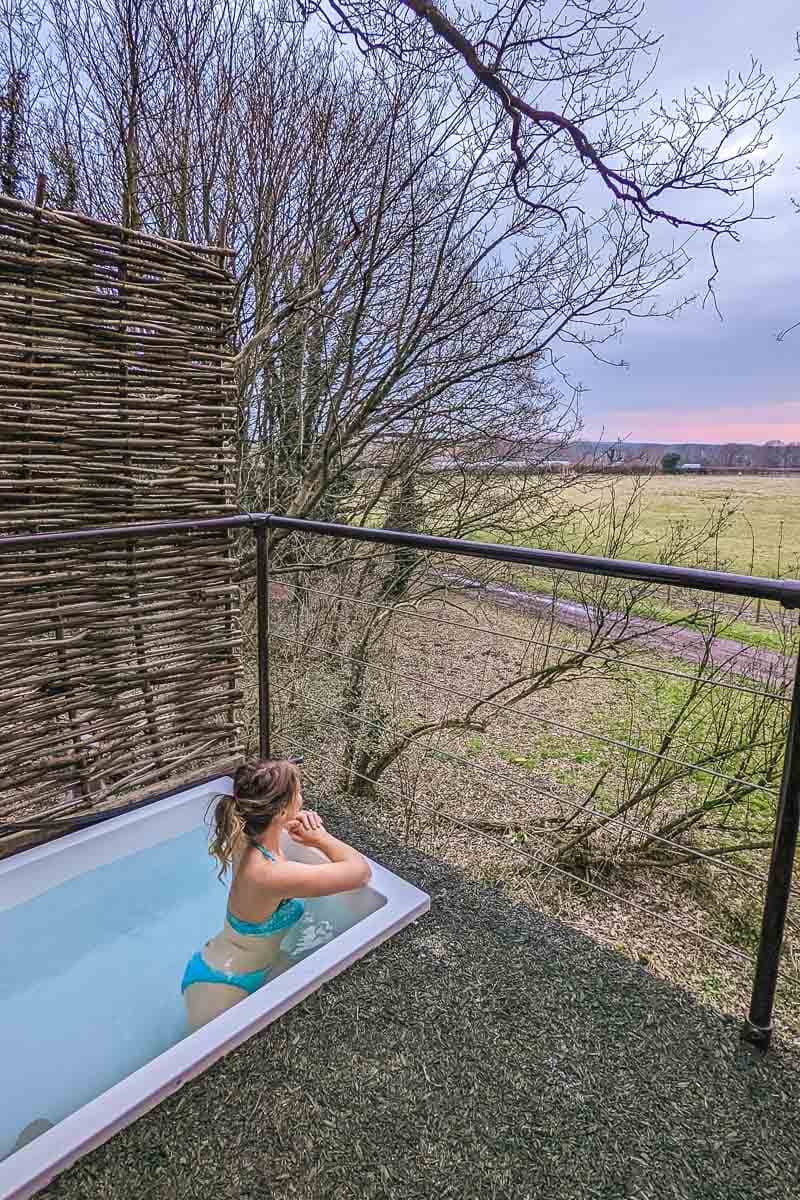 Hot tub, North Hill Farm glamping Hertfordshire