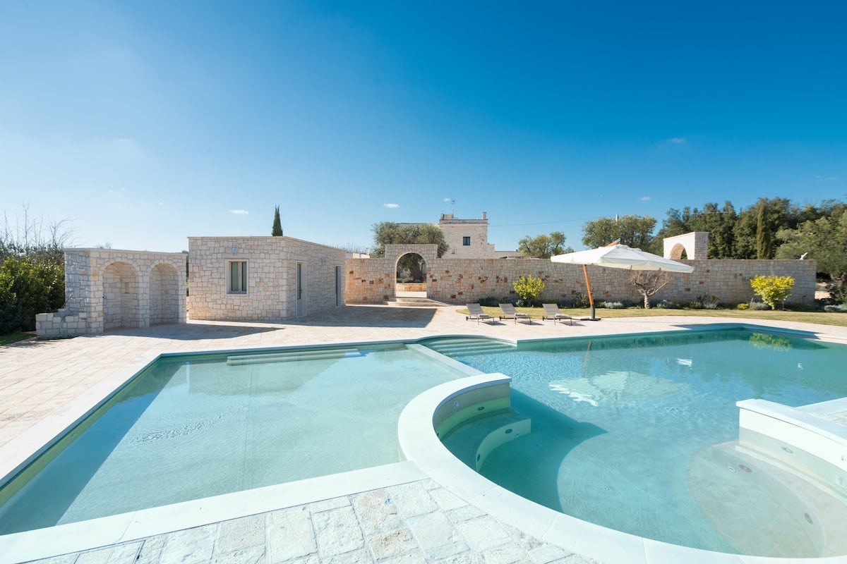 The incredible two-tiered pool at Once Upon A Time In Puglia