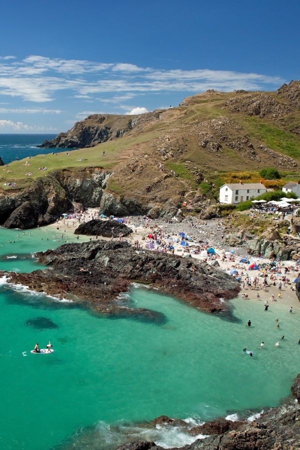 Kynance Cove in Cornwall in summer