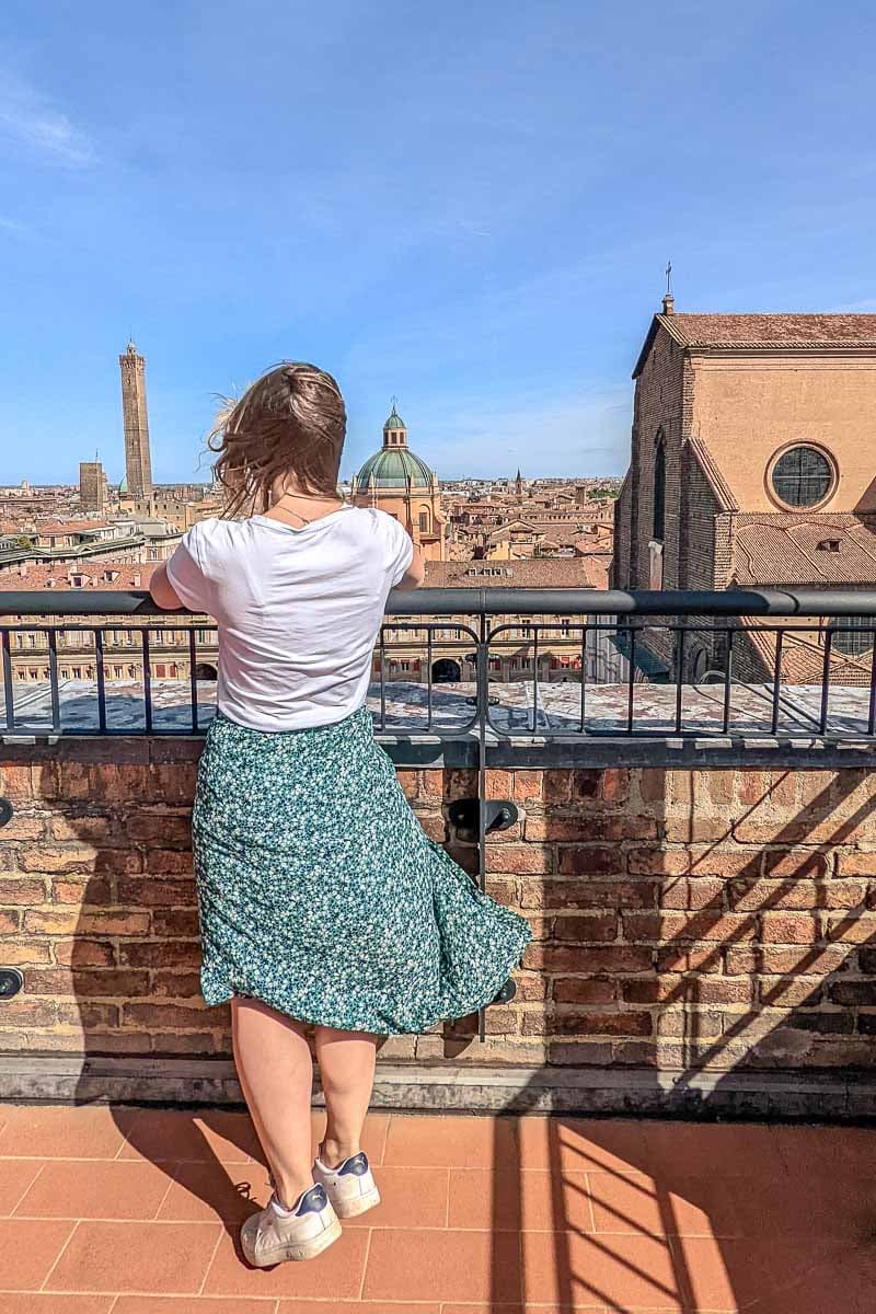 Looking out from Bologna clock tower