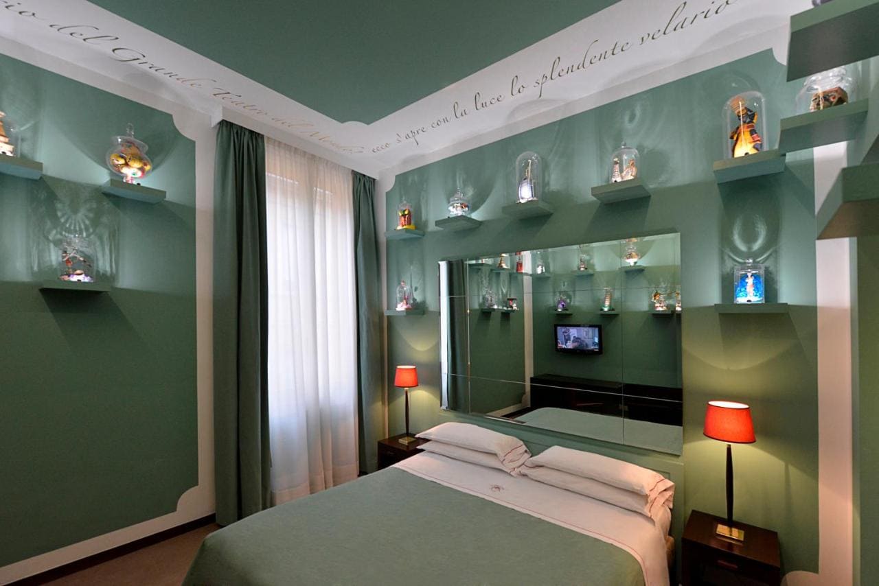 Modern bedroom at PHI Hotel in Bologna