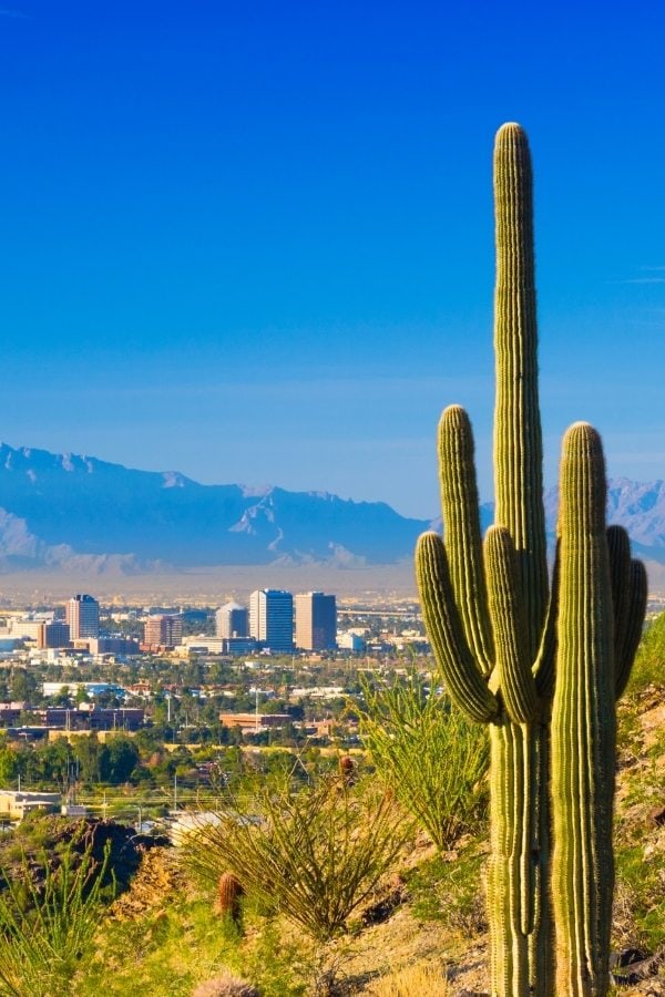 Desert views towards Phoenix