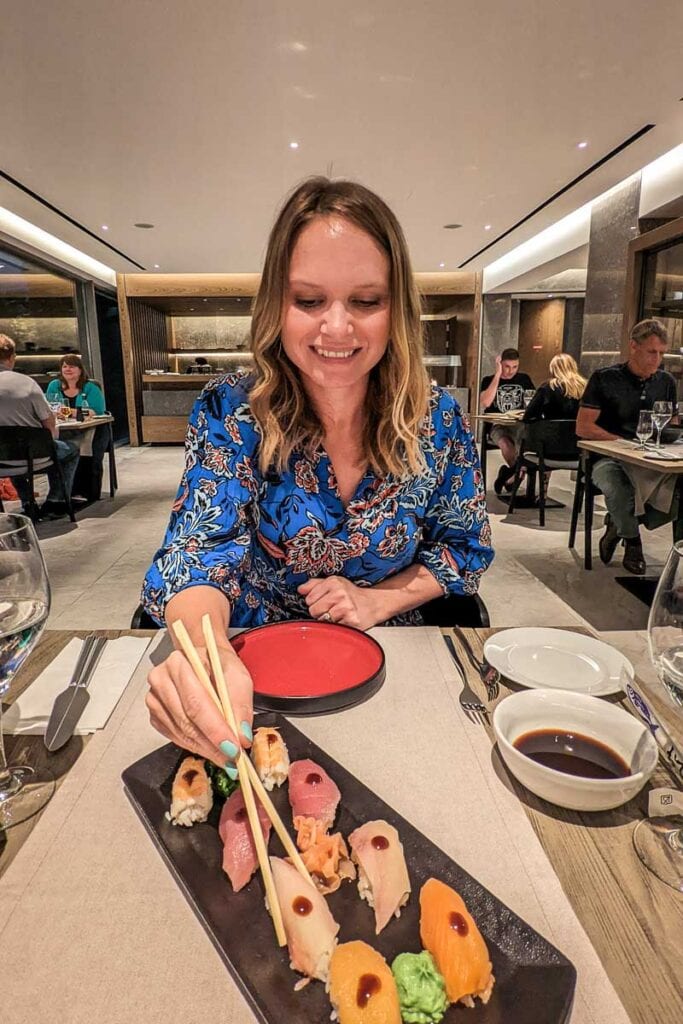 Sushi for dinner at Ixian Grand Rhodes