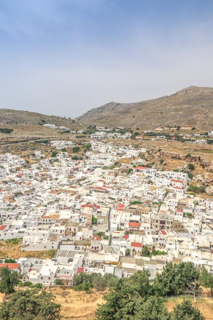 View of Lindos town