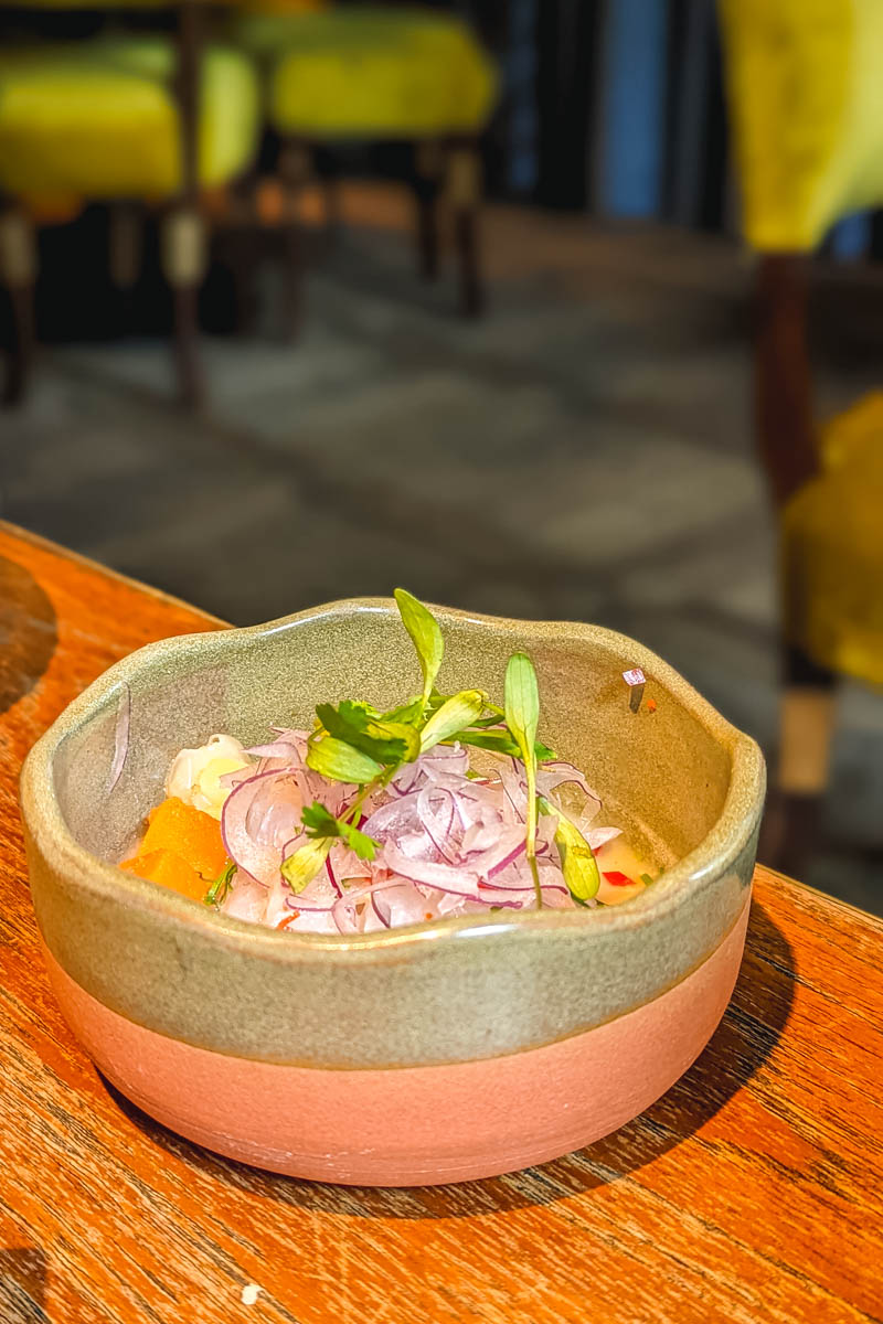 Seabass ceviche Coya Mayfair