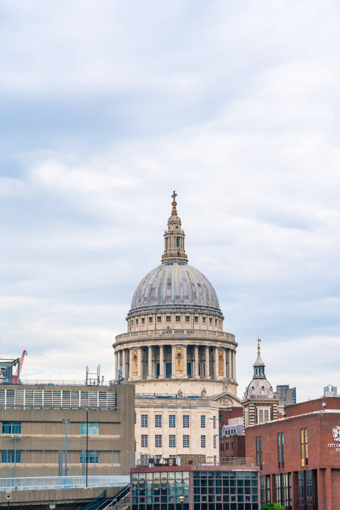 Passing St Paul's Cathedral on our afternoon tea river cruise in London