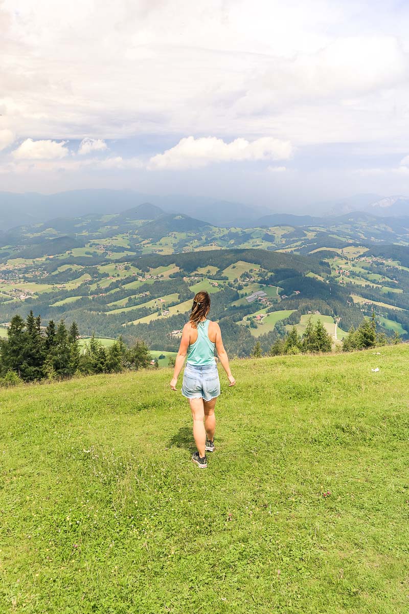 Enjoying the view from Schockl mountain near Graz