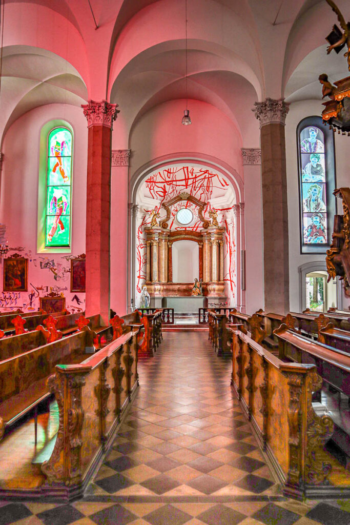 Modern art inside St. Andrä Church, Graz