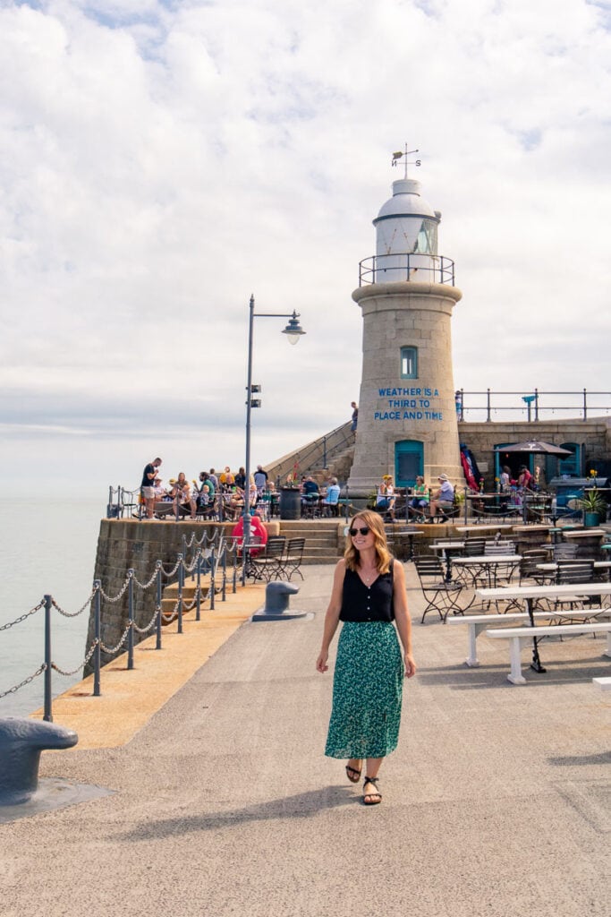 Walking along Folkestone Harbour Arm