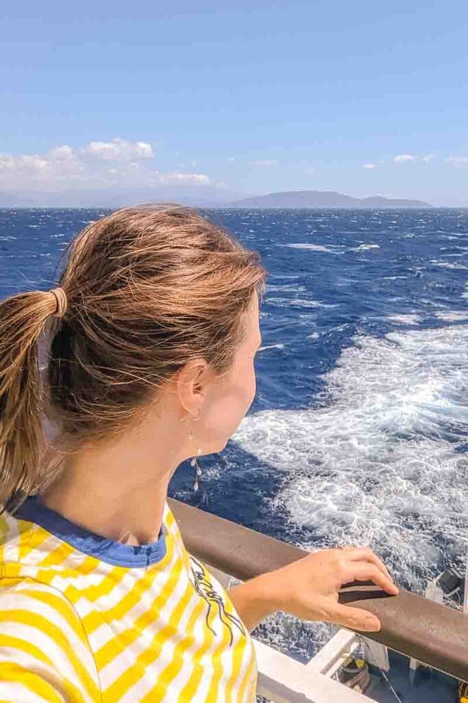 Catching the ferry to Tinos