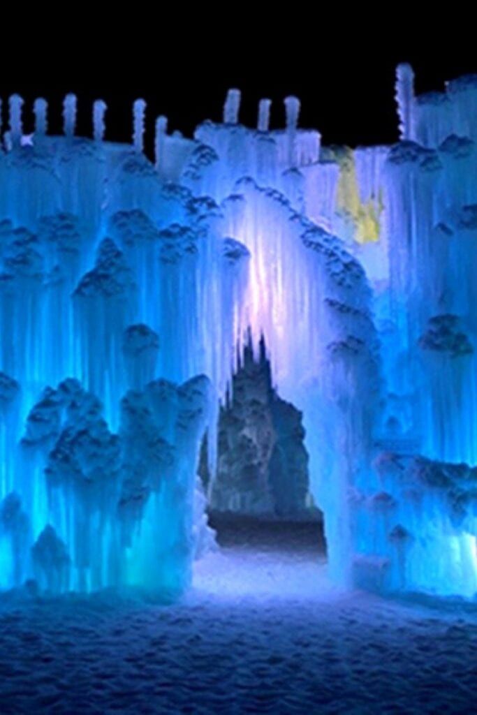 Ice castles in Minnesota in winter