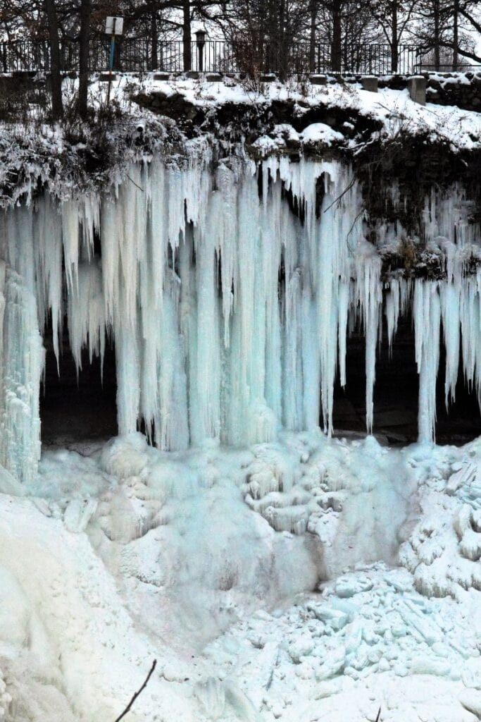 Minnehaha Falls in winter