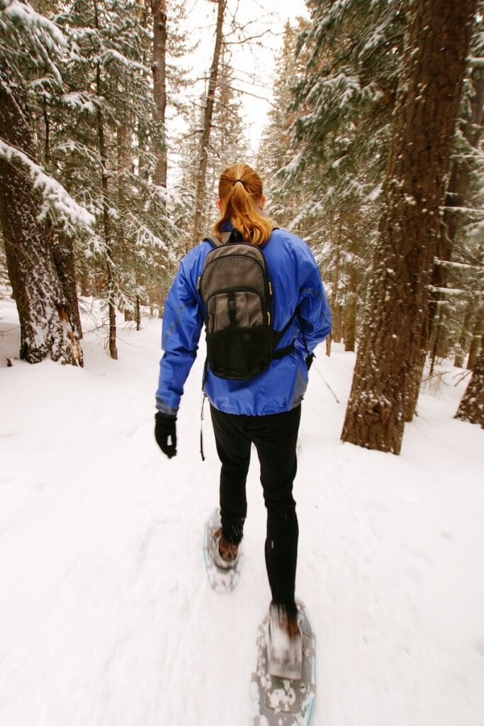 Snowshoeing in Minnesota in winter