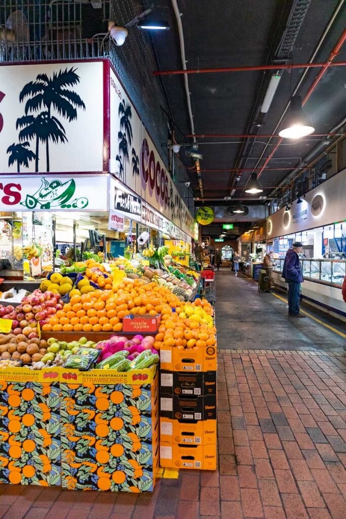 Adelaide Central Market stalls