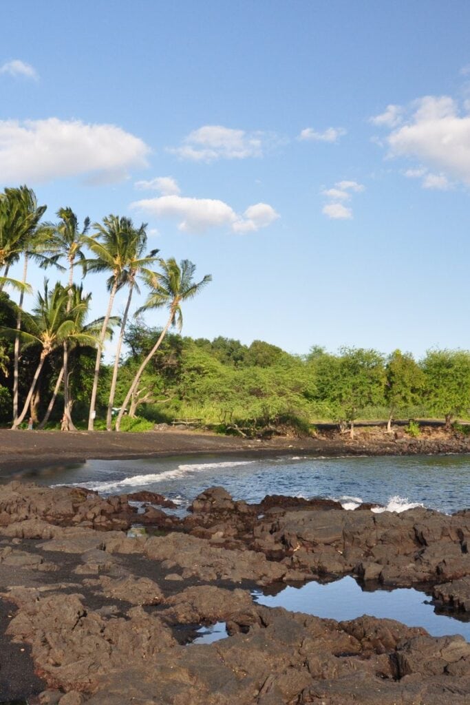 Black sand beach in Hawaii