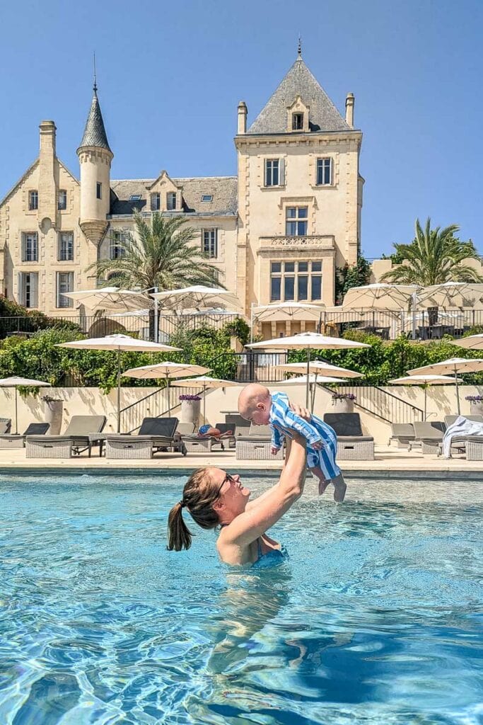 First swim in the pool