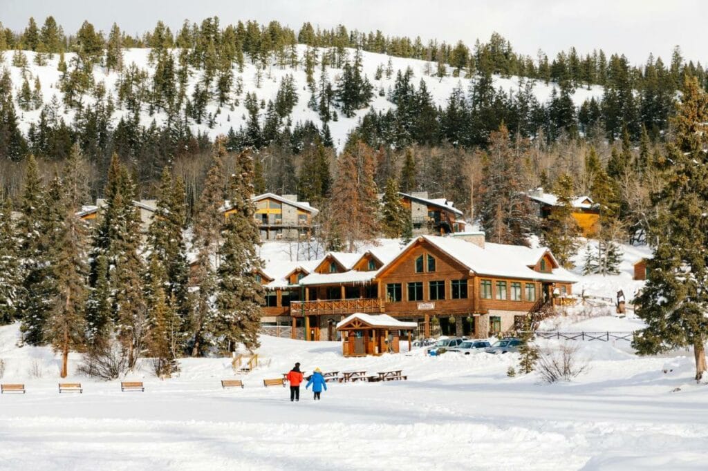 Pyramid Lake Lodge in winter