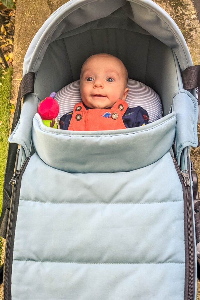 Cooper in the bassinet