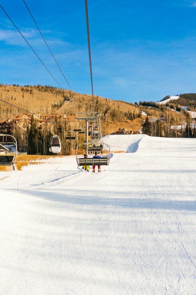 Riding the ski lift in Telluride