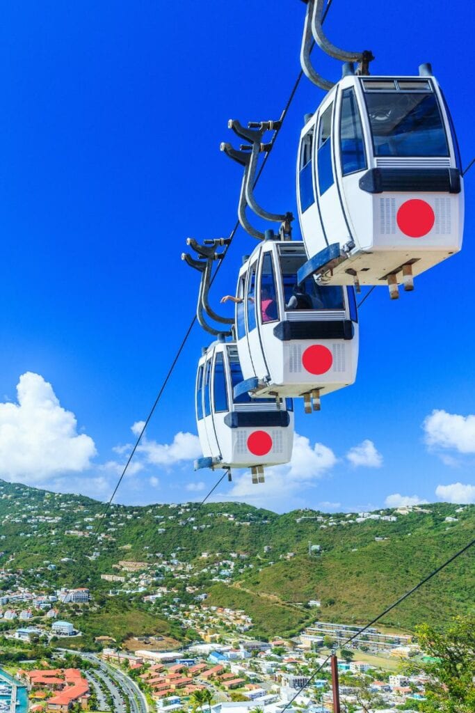 Cable cars in St Thomas, USVI